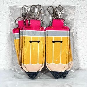 6 Pencil Chapstick Holder Keychains